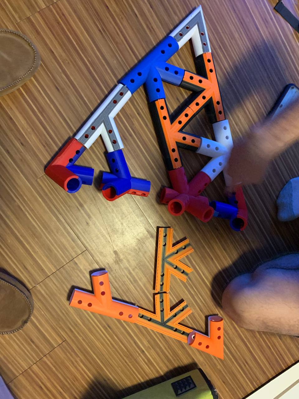 Connectors laid out for assembly