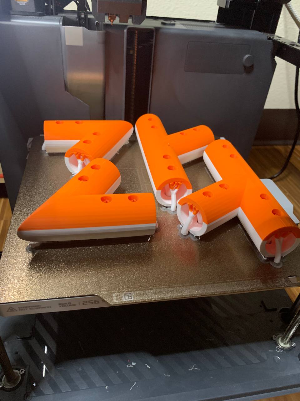 3D printed connectors on the printer