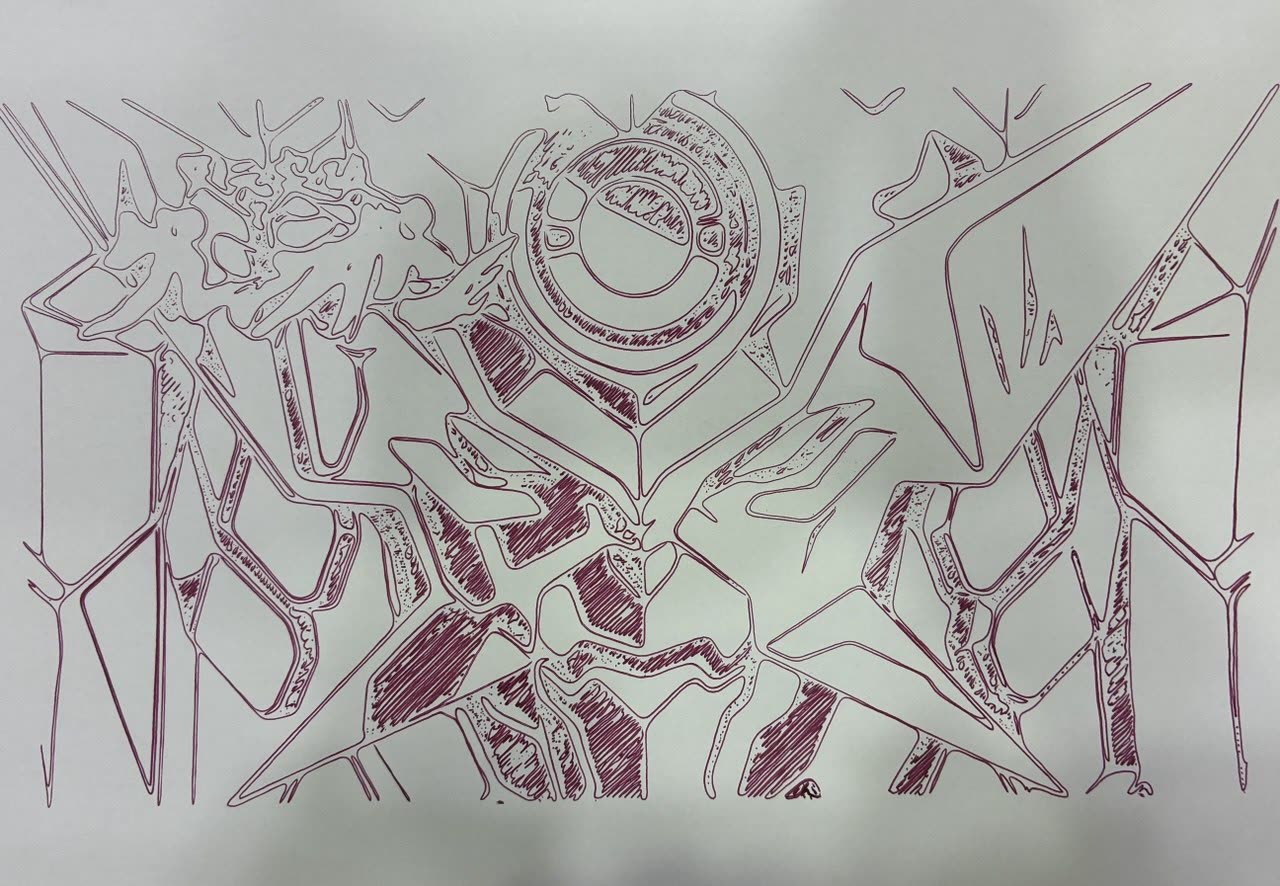 Eyecatch drawing of roughly 3,000 strokes on A4